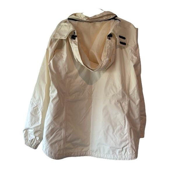 Eddie Bauer White Windbreaker Full Zip Hooded Midweight Jacket XL Weatheredge - Picture 2 of 12